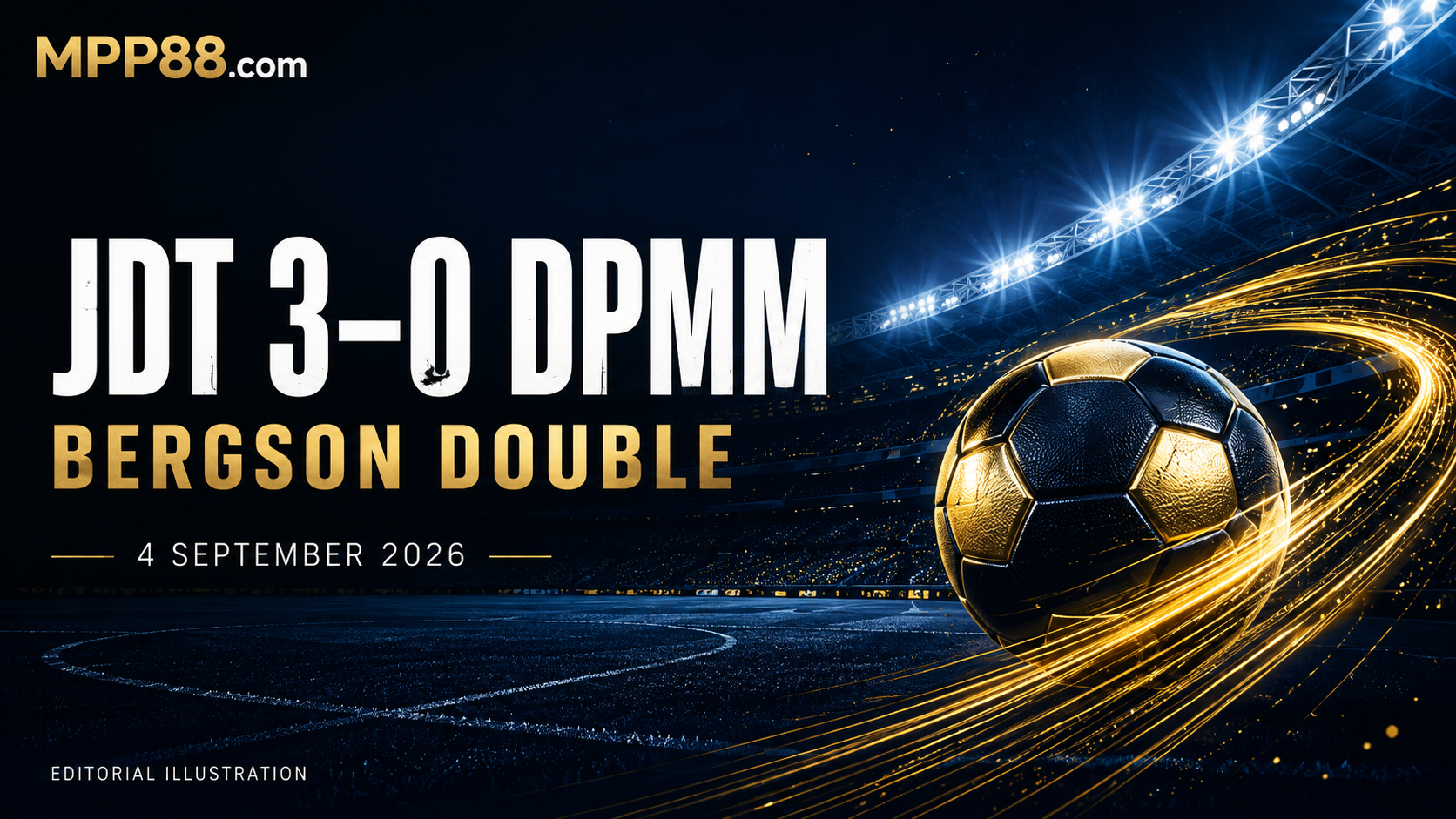 MPP88.com编辑插画:JDT 3比0 DPMM,Bergson梅开二度