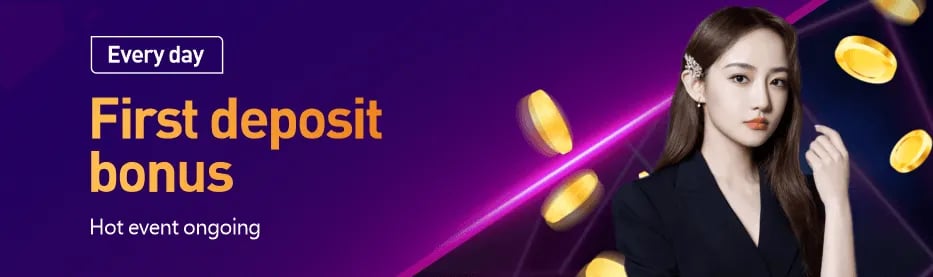 Daily first-deposit bonus — official English-language artwork